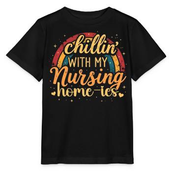 Chillin' With My Nursing Home-ies Funny Nursing - Stanley/Stella MINI CREATOR Kids’ T-Shirt - black - Front - Mikhail (115cm)