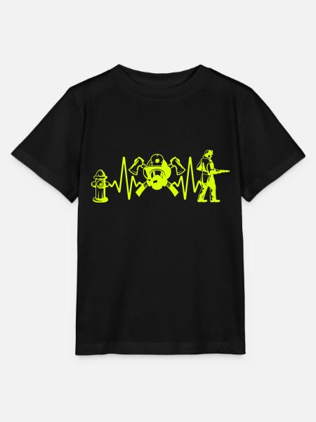 Brandweer brandweer hartslag kleur veranderlijk - Stanley/Stella Kinder-T-shirt MINI CREATOR  - zwart