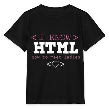 HTML Editor Hypertext Markup Language Web Document - T-shirt bio MINI CREATOR Stanley/Stella Enfant - noir - Devant - Mikhail (115cm)