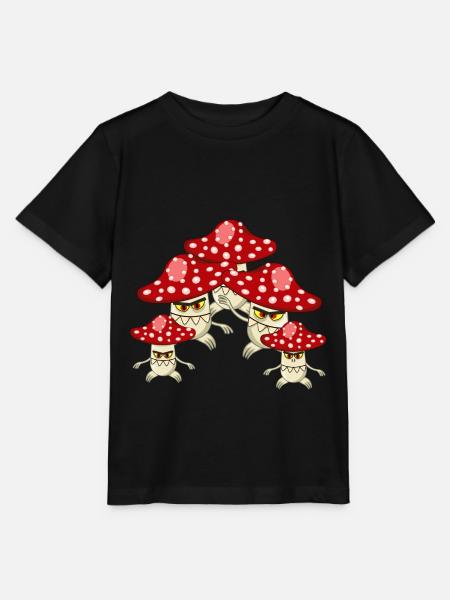 Funny Fly agaric Mushrooms Fan Shirt - Stanley/Stella MINI CREATOR Kids’ T-Shirt - black