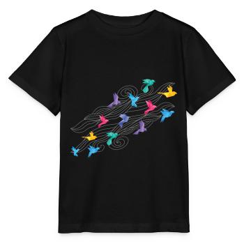 Bricolage papier grue plis en papier origami - T-shirt bio MINI CREATOR Stanley/Stella Enfant - noir - Devant - Mikhail (115cm)
