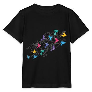 Plis en papier grue cadeau japon origami - T-shirt bio MINI CREATOR Stanley/Stella Enfant - noir - Devant - Mikhail (115cm)
