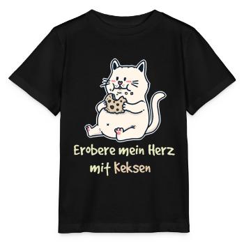Conquérir mon cœur avec Cookies Fantasy Cat Kids - T-shirt bio MINI CREATOR Stanley/Stella Enfant - noir - Devant - Mikhail (115cm)