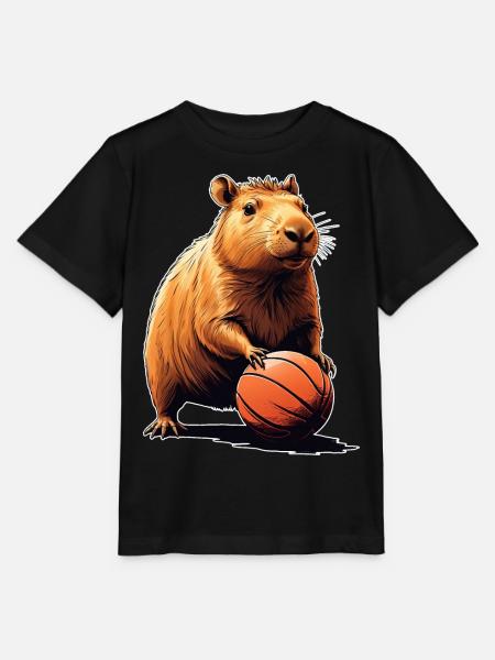 Capybara Basketball - Stanley/Stella Kinder T-Shirt MINI CREATOR  - Schwarz