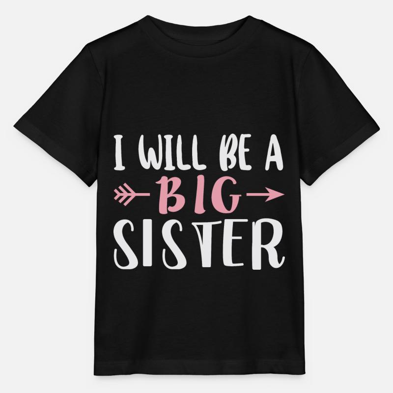 Ich werde große Schwester - Stanley/Stella Kinder T-Shirt MINI CREATOR  - Schwarz