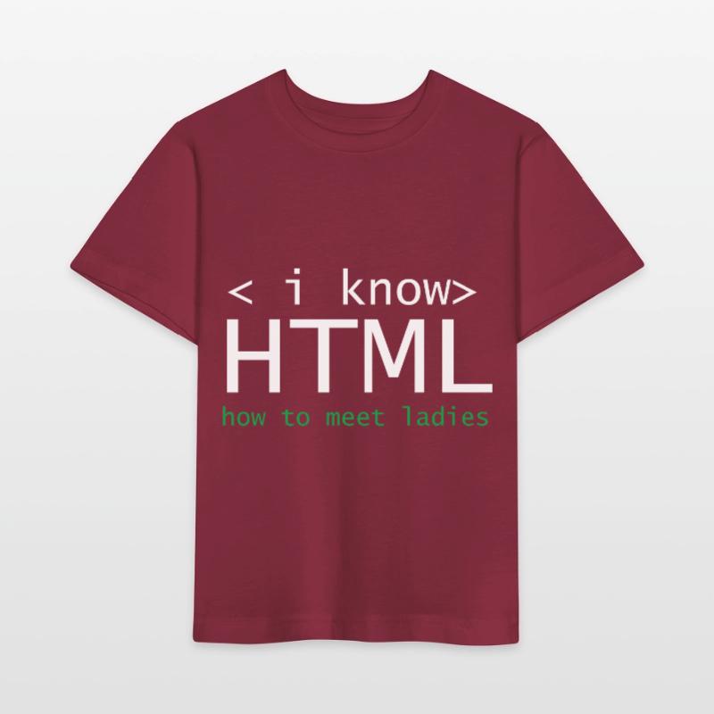 HTML Editor Hypertext Markup Language Web Document Stanley/Stella MINI CREATOR Kids’ T-Shirt
