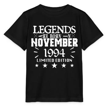 November 1994 | Geburtstag 1994 Legenden werden geboren - Stanley/Stella Kinder T-Shirt MINI CREATOR  - Schwarz - Vorne - Mikhail (115cm)
