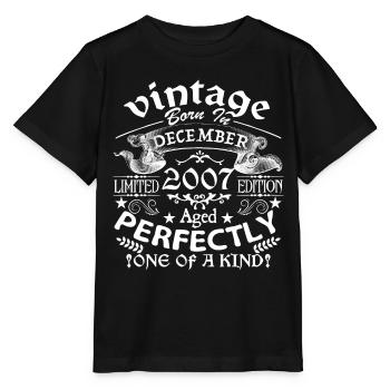 Dezember 2007 | Geburtstag 2007 Jahrgang Dezember - Stanley/Stella Kinder T-Shirt MINI CREATOR  - Schwarz - Vorne - Mikhail (115cm)