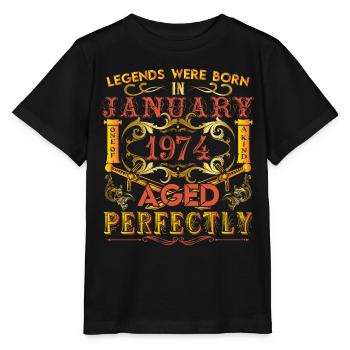 Januar 1974 - Geburtstag 1974 wurden Legenden geboren. - Stanley/Stella Kinder T-Shirt MINI CREATOR  - Schwarz - Vorne - Mikhail (115cm)