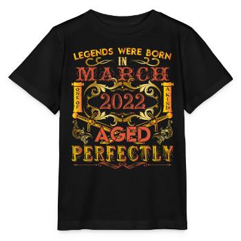 März 2022 - Geburtstag 2022 wurden Legenden geboren. - Stanley/Stella Kinder T-Shirt MINI CREATOR  - Schwarz - Vorne - Mikhail (115cm)