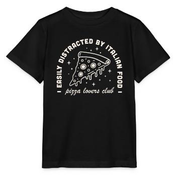 Humorvolle Pizza - Stanley/Stella Kinder T-Shirt MINI CREATOR  - Schwarz - Vorne - Mikhail (115cm)