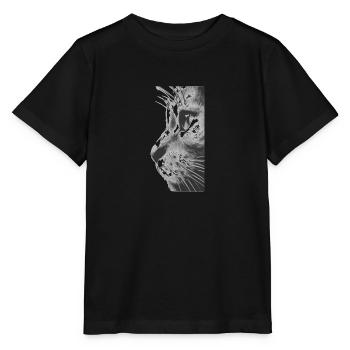 Cat's face - Stanley/Stella MINI CREATOR Kids’ T-Shirt - black - Front - Mikhail (115cm)