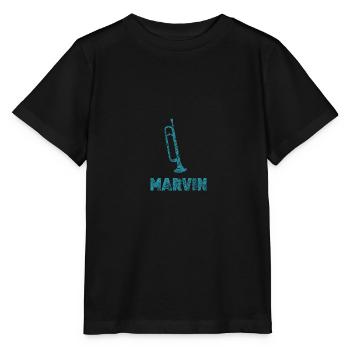 Fanfare Marvin - T-shirt bio MINI CREATOR Stanley/Stella Enfant - noir - Devant - Mikhail (115cm)