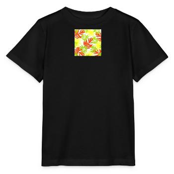 palmenblätter, exotisches Pflanzenmuster - Stanley/Stella Kinder T-Shirt MINI CREATOR  - Schwarz - Vorne - Mikhail (115cm)