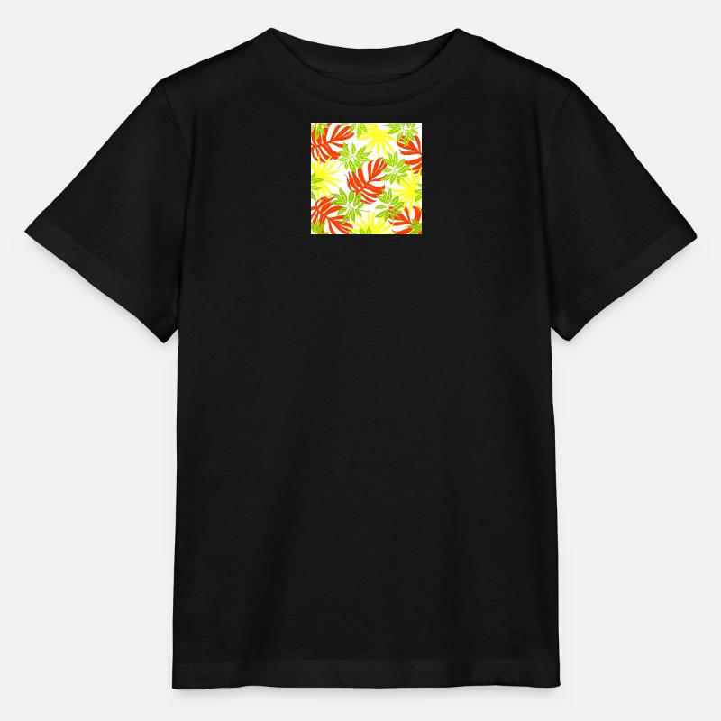 palmenblätter, exotisches Pflanzenmuster - Stanley/Stella Kinder T-Shirt MINI CREATOR - Schwarz