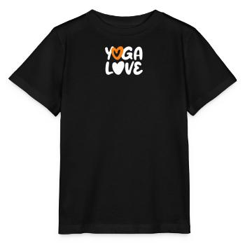 Yoga Love Heart Citation Fan Méditation Écriture manuscrite - T-shirt bio MINI CREATOR Stanley/Stella Enfant - noir - Devant - Mikhail (115cm)