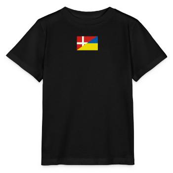 Dänemarkische Ukraine-Flagge – dänische und ukrainische Flagge - Stanley/Stella Kinder T-Shirt MINI CREATOR  - Schwarz - Vorne - Mikhail (115cm)