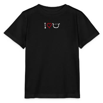 Je t’aime, Bow Heart Cupid Saint-Valentin - T-shirt bio MINI CREATOR Stanley/Stella Enfant - noir - Devant - Mikhail (115cm)