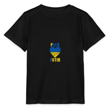 FK Putin, Puck Futin, Stand an der Seite der Ukraine, Antikrieg - Stanley/Stella Kinder T-Shirt MINI CREATOR  - Schwarz - Vorne - Mikhail (115cm)