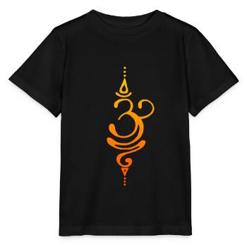 Symbole de respiration yoga - T-shirt bio MINI CREATOR Stanley/Stella Enfant - noir - Devant - Mikhail (115cm)