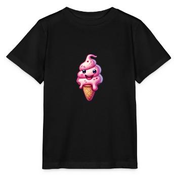 Lächelnde Eiskreation - Stanley/Stella Kinder T-Shirt MINI CREATOR  - Schwarz - Vorne - Mikhail (115cm)