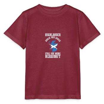 Scots Scottish Scotland - Stanley/Stella MINI CREATOR Kids’ T-Shirt - burgundy - Front - Kain (125cm)