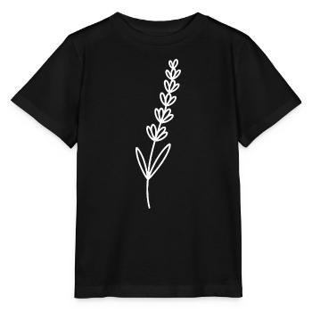 Lavender Lines: Minimalist Flowers - Stanley/Stella MINI CREATOR Kids’ T-Shirt - black - Front - Mikhail (115cm)