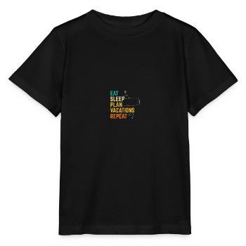 Planificateur de vacances Agence de voyages Agence de voyages - T-shirt bio MINI CREATOR Stanley/Stella Enfant - noir - Devant - Mikhail (115cm)