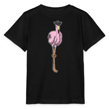 Jambe en bois de Flamingo Pirate - T-shirt bio MINI CREATOR Stanley/Stella Enfant - noir - Devant - Mikhail (115cm)