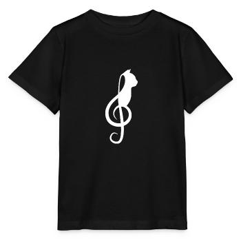 Musikalisches Symbol Katzenliebhaber Musiker Musiknoten - Stanley/Stella Kinder T-Shirt MINI CREATOR  - Schwarz - Vorne - Mikhail (115cm)