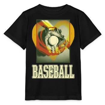 Baseball Ball Handschuh Schläger Vintage Retro - Stanley/Stella Kinder T-Shirt MINI CREATOR  - Schwarz - Vorne - Mikhail (115cm)
