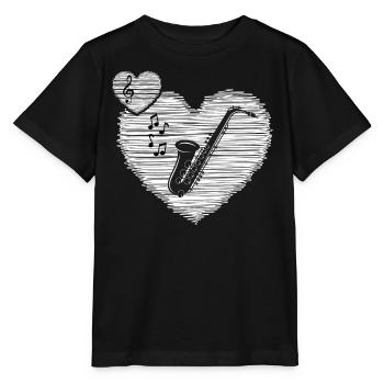 Saxophone Saxophonist "Saxophone music" - Stanley/Stella MINI CREATOR Kids’ T-Shirt - black - Front - Mikhail (115cm)