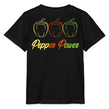 Paprika Power Design with Pepper - Stanley/Stella MINI CREATOR Kids’ T-Shirt - black - Front - Mikhail (115cm)