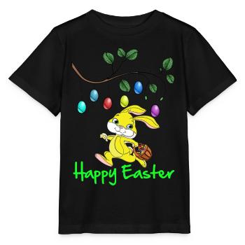 Easter Easter, happy easter, easter bunny, happy easter - Stanley/Stella MINI CREATOR Kids’ T-Shirt - black - Front - Mikhail (115cm)
