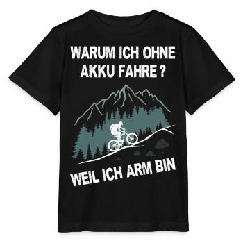 E-Bike, Mountainbike, bergauf, radfahren, Berge - Stanley/Stella Kinder T-Shirt MINI CREATOR  - Schwarz - Vorne - Mikhail (115cm)