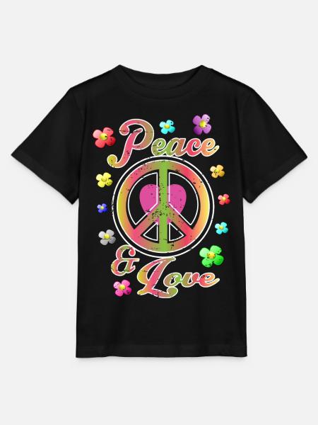 Frieden und Liebe - Stanley/Stella Kinder T-Shirt MINI CREATOR - Schwarz