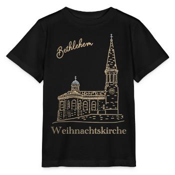 Weihnachtskirche Bethlehem Handzeichnung - Stanley/Stella Kinder T-Shirt MINI CREATOR  - Schwarz - Vorne - Mikhail (115cm)