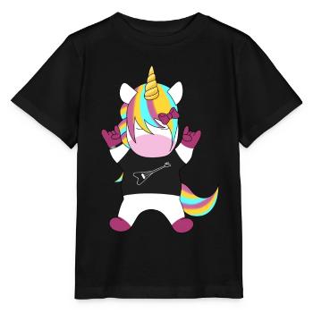 Licorne métallique - T-shirt bio MINI CREATOR Stanley/Stella Enfant - noir - Devant - Mikhail (115cm)