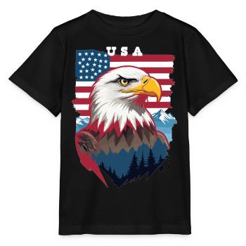 Bald eagle - Stanley/Stella MINI CREATOR Kids’ T-Shirt - black - Front - Mikhail (115cm)