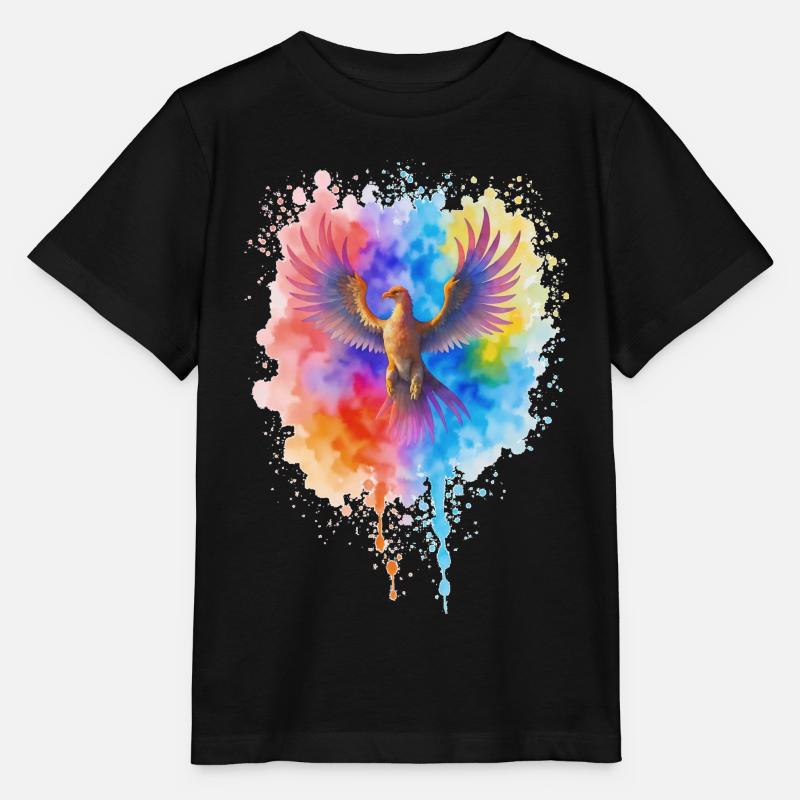 Phénix aquarelle précipité - T-shirt bio MINI CREATOR Stanley/Stella Enfant - noir