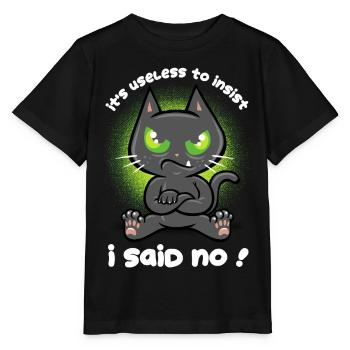 Stubborn Cat - Stanley/Stella MINI CREATOR Kids’ T-Shirt - black - Front - Mikhail (115cm)