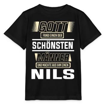 Nils, le plus bel homme, façonné par Dieu Design - T-shirt bio MINI CREATOR Stanley/Stella Enfant - noir - Devant - Mikhail (115cm)