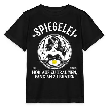 Fried Egg Design – Start Frying - Stanley/Stella MINI CREATOR Kids’ T-Shirt - black - Front - Mikhail (115cm)