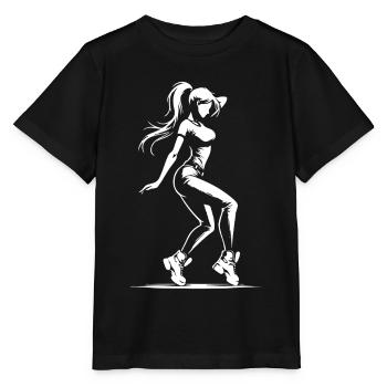 Streetdance Tänzerin – Cooles Design - Stanley/Stella Kinder T-Shirt MINI CREATOR  - Schwarz - Vorne - Mikhail (115cm)