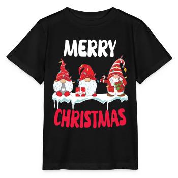Troupe de Noël Gnome - T-shirt bio MINI CREATOR Stanley/Stella Enfant - noir - Devant - Mikhail (115cm)