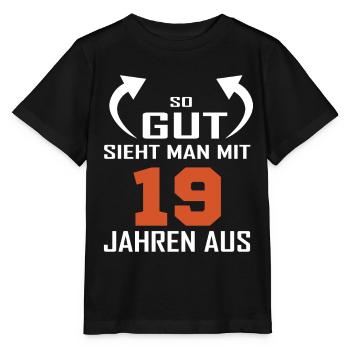 So gut sieht man mit 19 aus - Stanley/Stella Kinder T-Shirt MINI CREATOR  - Schwarz - Vorne - Mikhail (115cm)