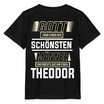 Theodor der schönste Mann von Gott geformt Design - Stanley/Stella Kinder T-Shirt MINI CREATOR  - Schwarz - Vorne - Mikhail (115cm)