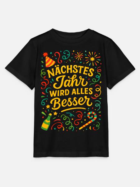 Feuerwerk Silvester Konfetti Glück Neujahr - Stanley/Stella Kinder T-Shirt MINI CREATOR  - Schwarz