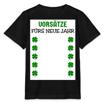 Résolutions du Nouvel An Trèfles du réveillon du Nouvel An - T-shirt bio MINI CREATOR Stanley/Stella Enfant - noir - Devant - Mikhail (115cm)