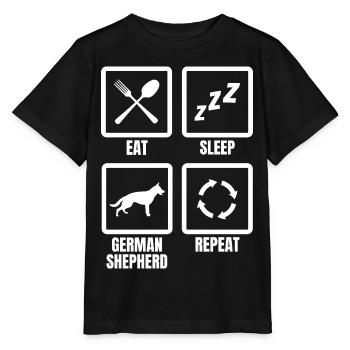 Eat Sleep German Shepherd Repeat - Stanley/Stella Kinder T-Shirt MINI CREATOR  - Schwarz - Vorne - Mikhail (115cm)